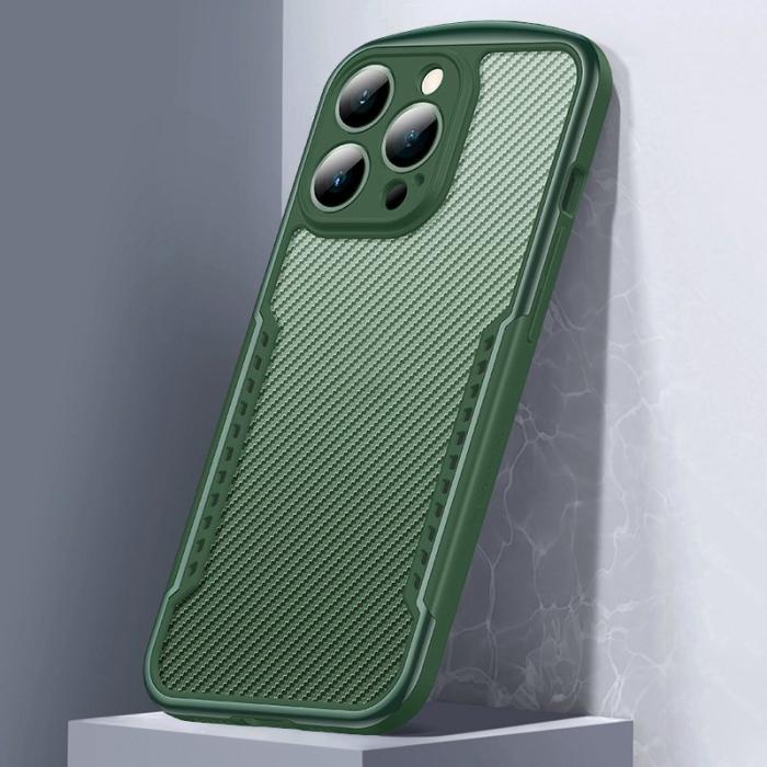 XUNDD - XUNDD iPhone 13 Pro Skal Carbon Fiber Grön 6.1 tum