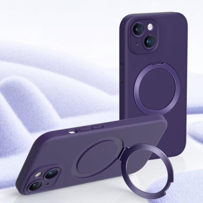 XUNDD - XUNDD iPhone 15 Plus Reno Skal Magnetisk Lila Liquid Silicone