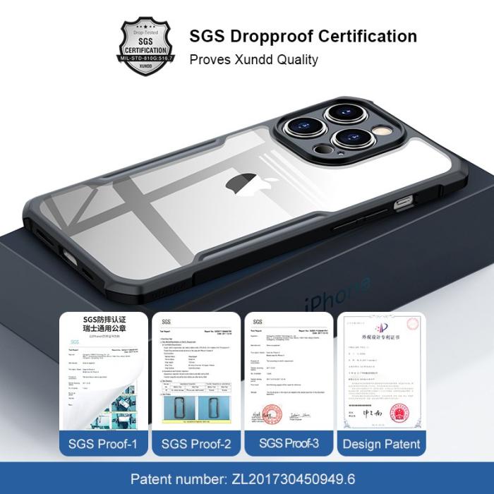 XUNDD - XUNDD iPhone 15 Pro Skal Drop-proof Skyddande Fodral - Svart