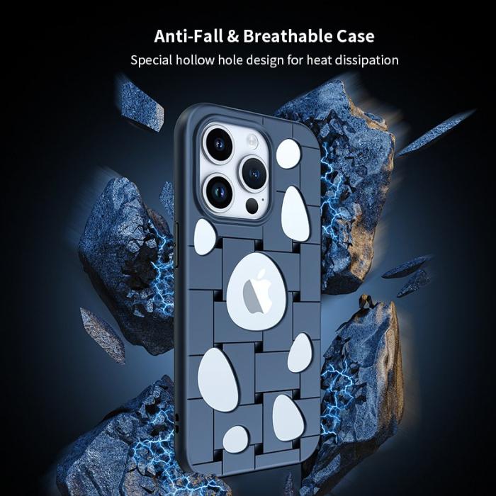 XUNDD - XUNDD iPhone 15 Pro Skal Hollow Holes Drop-proof Transparent Black