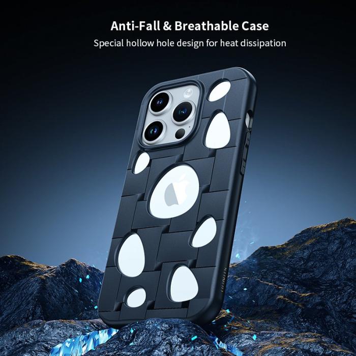 XUNDD - XUNDD iPhone 15 Pro Skal Hollow Holes Stöttålig TPU - Svart