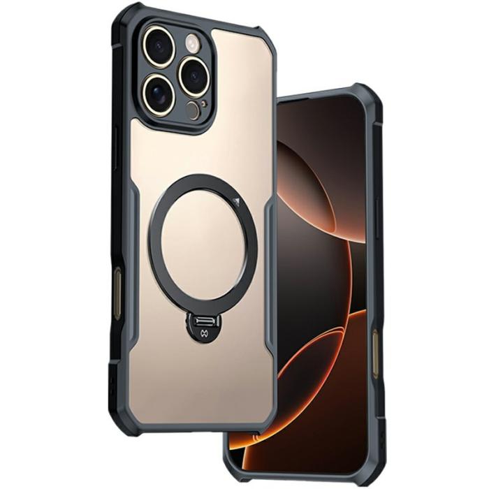 XUNDD - XUNDD iPhone 16 Pro Max Skal 360° Magnetisk Ställ Shockproof Svart