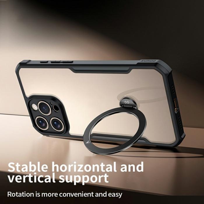 XUNDD - XUNDD iPhone 16 Pro Skal 360° Magnetisk Ställ Shockproof Svart