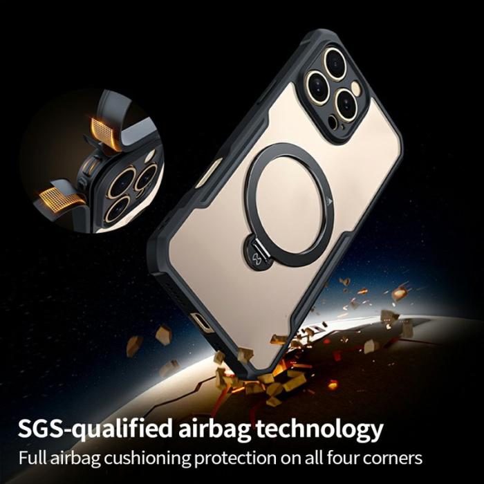 XUNDD - XUNDD iPhone 16 Pro Skal 360° Magnetisk Ställ Shockproof Svart