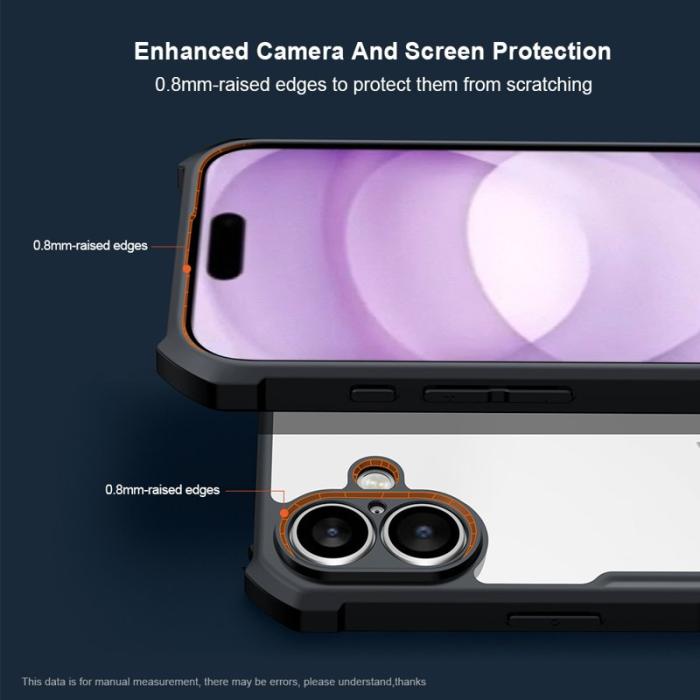 XUNDD - XUNDD iPhone 17 Skal Dropproof TPU + Akryl Klar Bakside