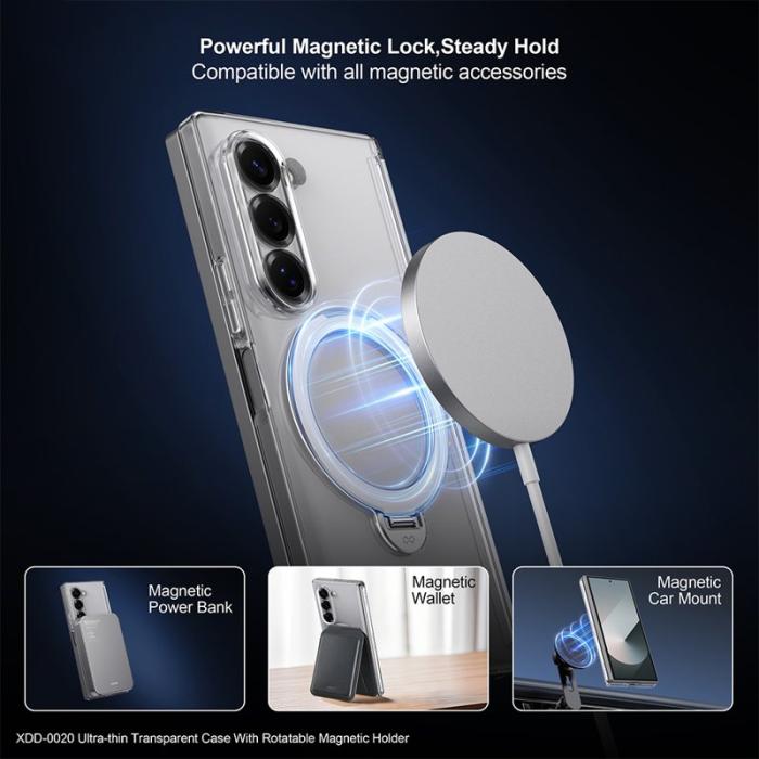 XUNDD - XUNDD Samsung Galaxy Z Fold5 Fodral MagSafe Kickstand Svart