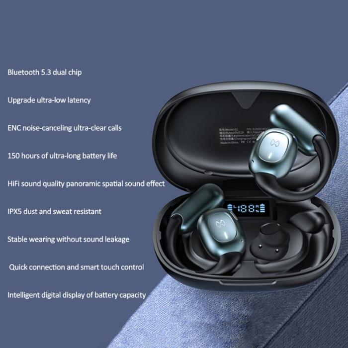 XUNDD - XUNDD W001 TWS Trådlösa Hörlurar HiFi Ljud Svart