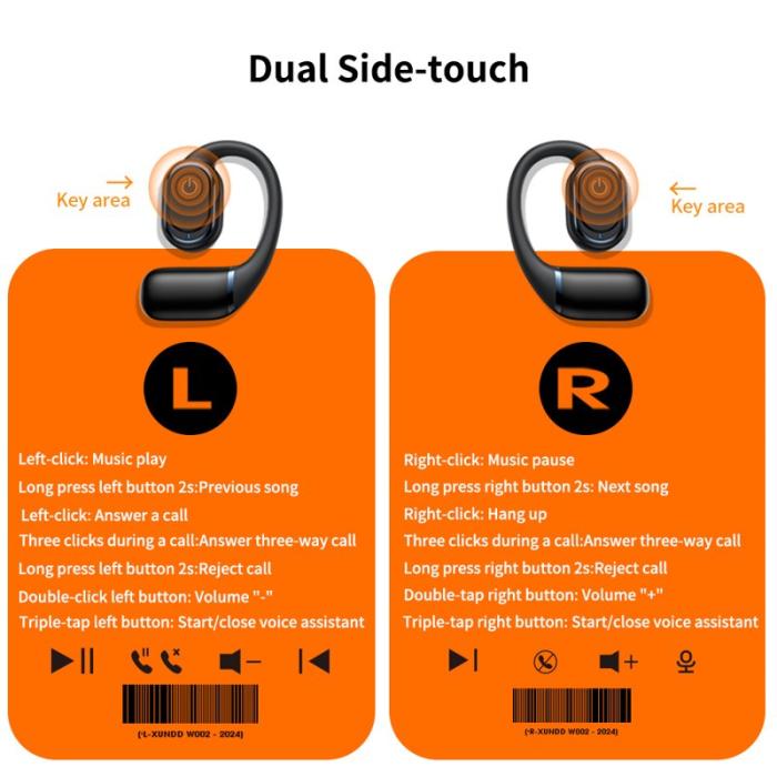 XUNDD - XUNDD W004 Öronhörlurar Bluetooth Trådlösa Svart