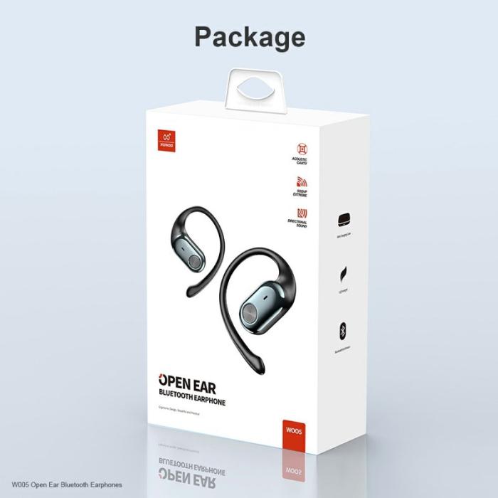 XUNDD - XUNDD W005 Öronhörlurar Bluetooth 5.4 med öronkrokar - Svart