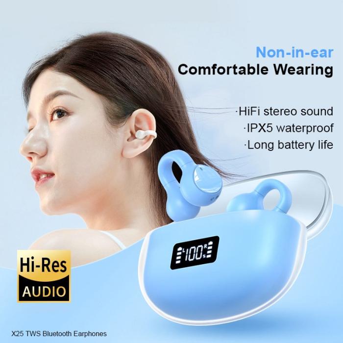 XUNDD - XUNDD X25 V5.3 TWS Hörlurar Sport Bluetooth Vit