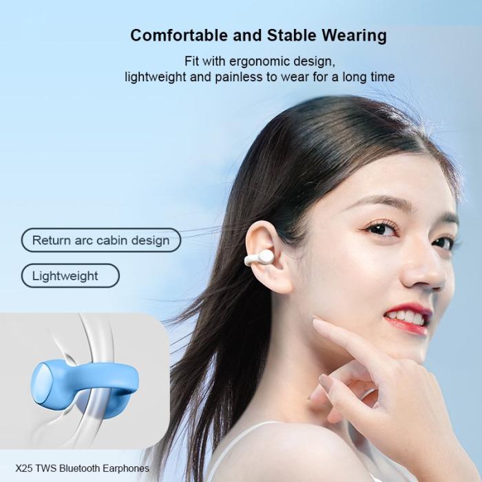 XUNDD - XUNDD X25 V5.3 TWS Hörlurar Sport Bluetooth Vit
