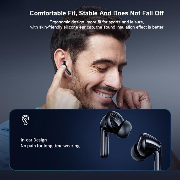 XUNDD - XUNDD X28 TWS Bluetooth Hörlurar ANC Noise Cancelling Svart