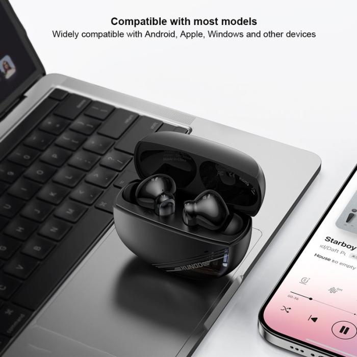 XUNDD - XUNDD X47 Trådlösa Hörlurar ANC ENC Brusreducering Svart