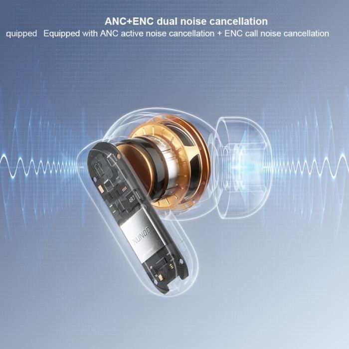 XUNDD - XUNDD X47 Trådlösa Hörlurar ANC ENC Brusreducering Vit