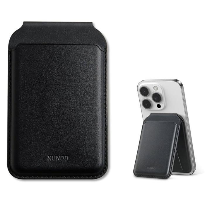 XUNDD - XUNDD XDD-0006 Magnetisk Kortfodral i Äkta Läder Svart