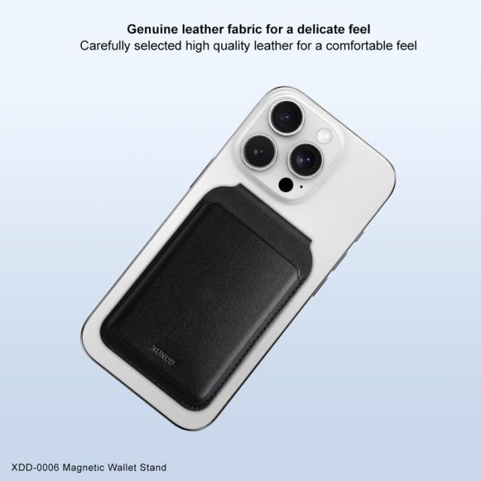 XUNDD - XUNDD XDD-0006 Magnetisk Kortfodral i Äkta Läder Svart