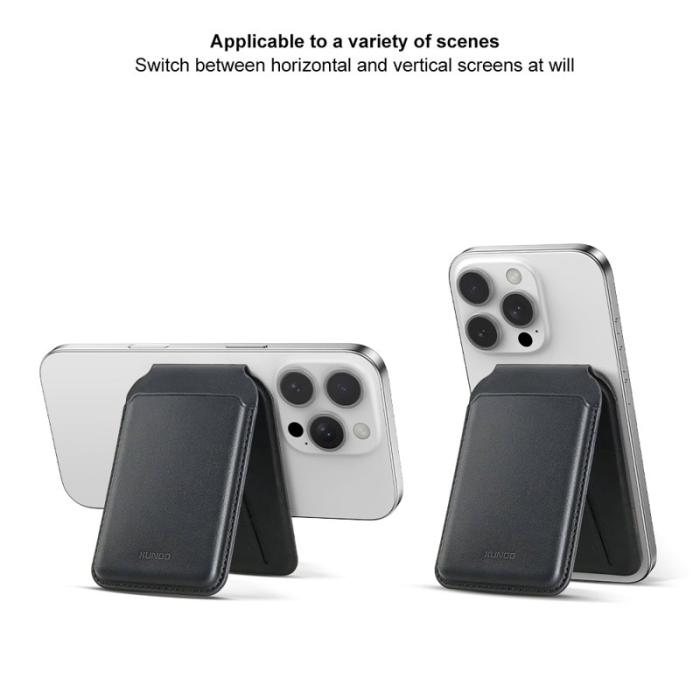 XUNDD - XUNDD XDD-0006 Magnetisk Kortfodral i Äkta Läder Svart