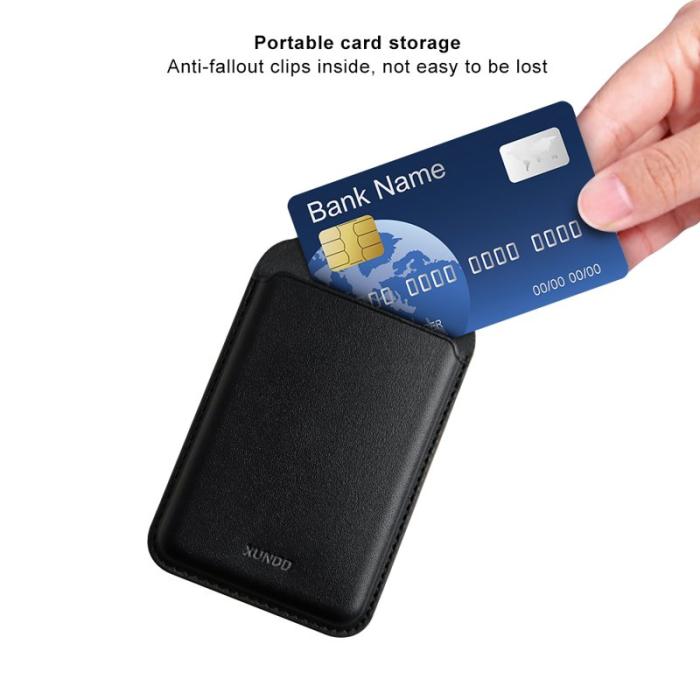 XUNDD - XUNDD XDD-0006 Magnetisk Kortfodral i Äkta Läder Svart