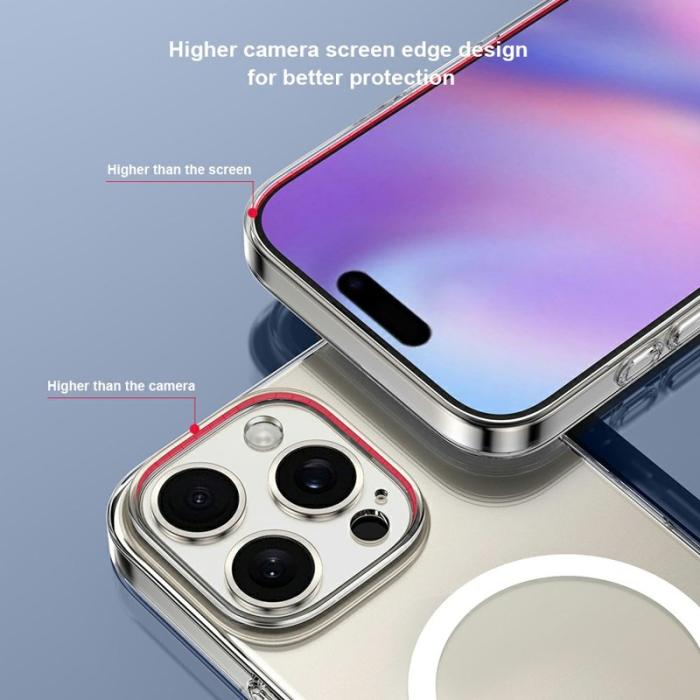 XUNDD - XUNDD XDD-0010 iPhone 16 Pro Skal MagSafe Ultra-Tunn Klar Rosa