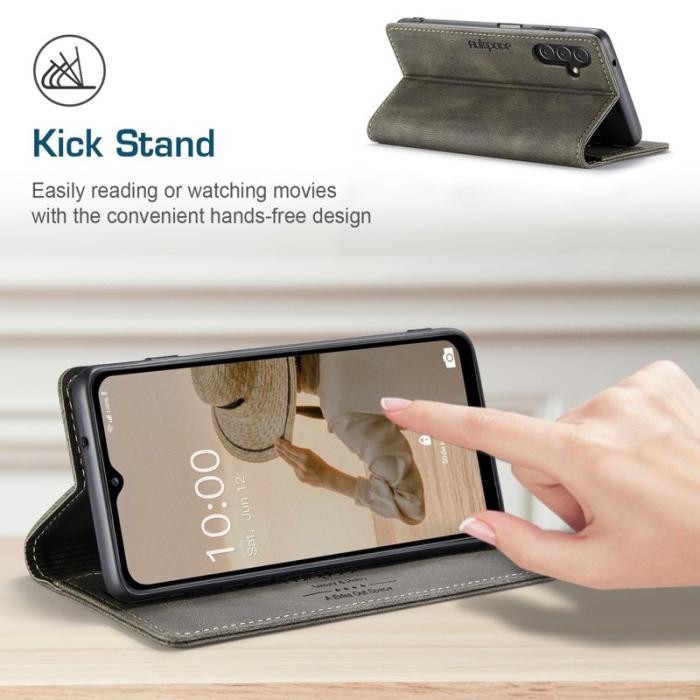 AUTSPACE - AUTSPACE A01 Flip Leather Fodral för Samsung Galaxy A14 - Kaffe