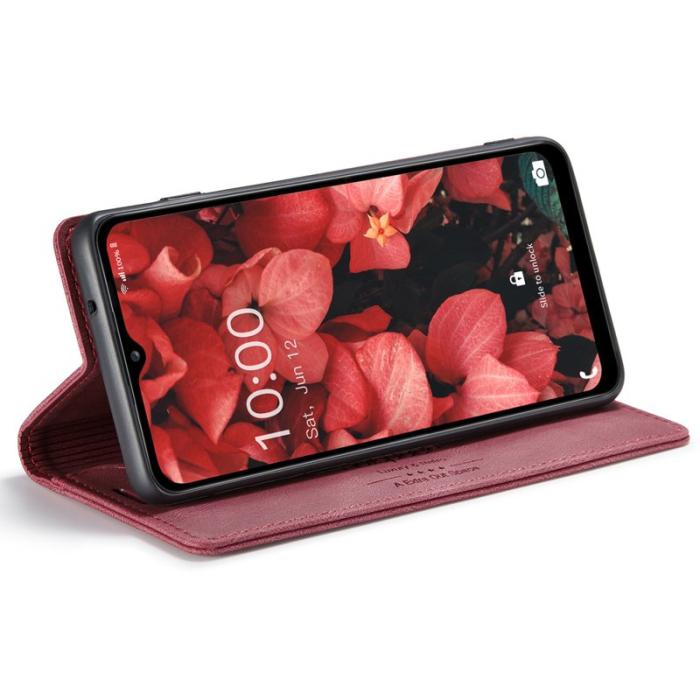 AUTSPACE - AUTSPACE A01 Flip Leather Fodral för Samsung Galaxy A14 - Röd