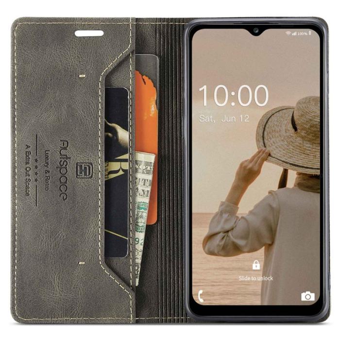 AUTSPACE - AUTSPACE A01 för Samsung Galaxy A13 5G Fodral PU Läder - Kaffe