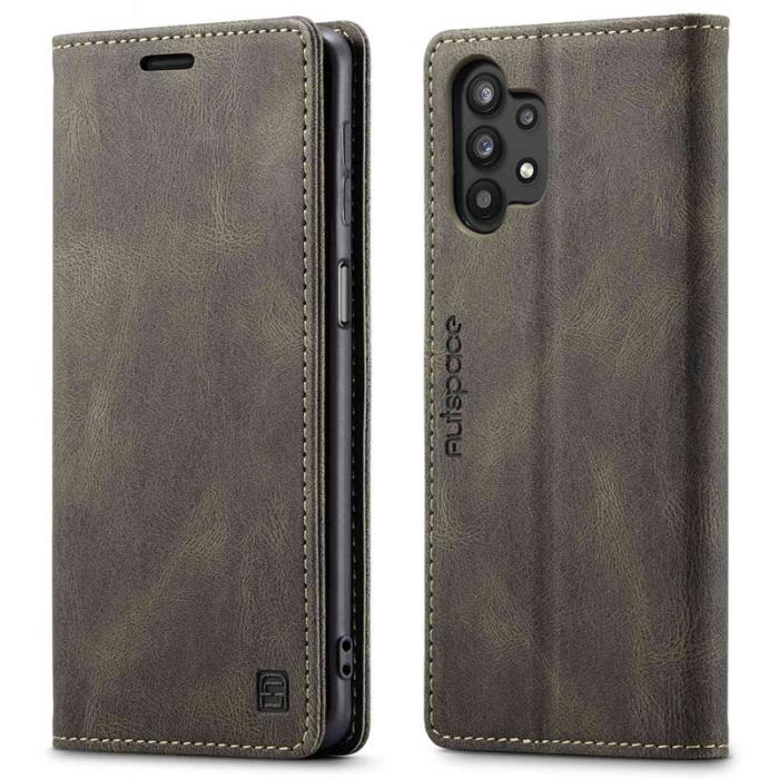 AUTSPACE - AUTSPACE A01 för Samsung Galaxy A32 5G Fodral PU Läder - Kaffe