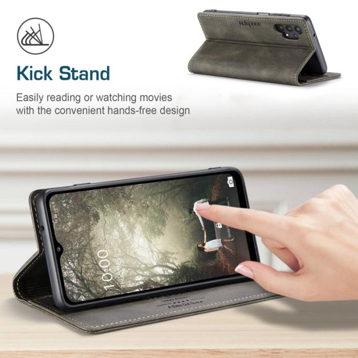 AUTSPACE - AUTSPACE A01 för Samsung Galaxy A32 5G Fodral PU Läder - Kaffe