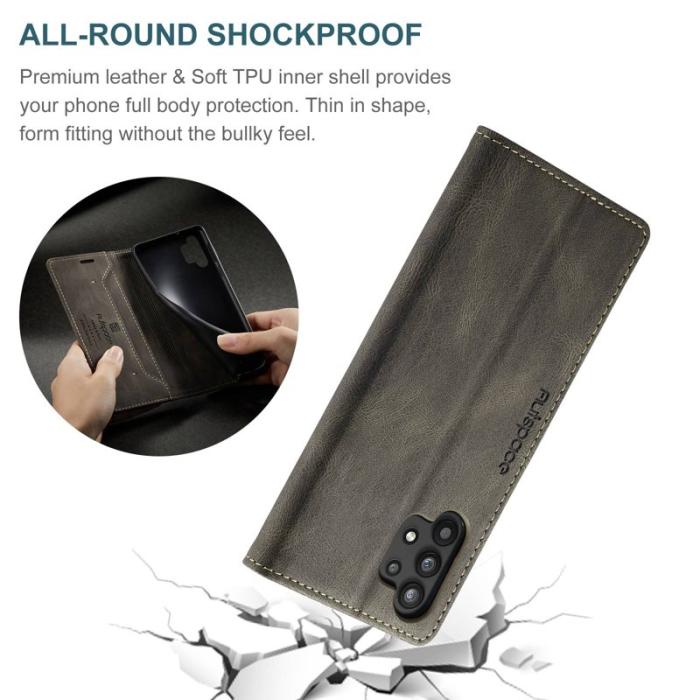 AUTSPACE - AUTSPACE A01 för Samsung Galaxy A32 5G Fodral PU Läder - Kaffe