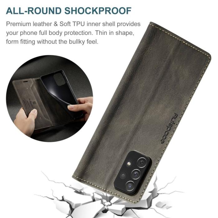 AUTSPACE - AUTSPACE A01 för Samsung Galaxy A33 5G Fodral PU Läder - Kaffe