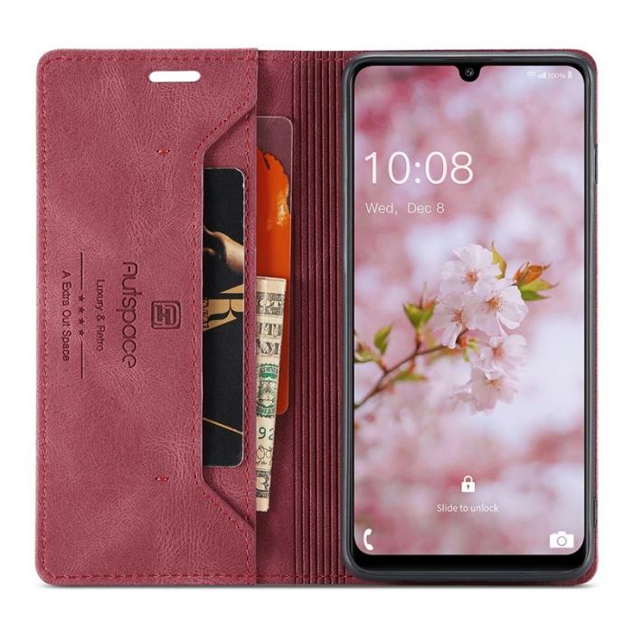 AUTSPACE - AUTSPACE A01 för Samsung Galaxy A33 5G Fodral PU Läder - Röd