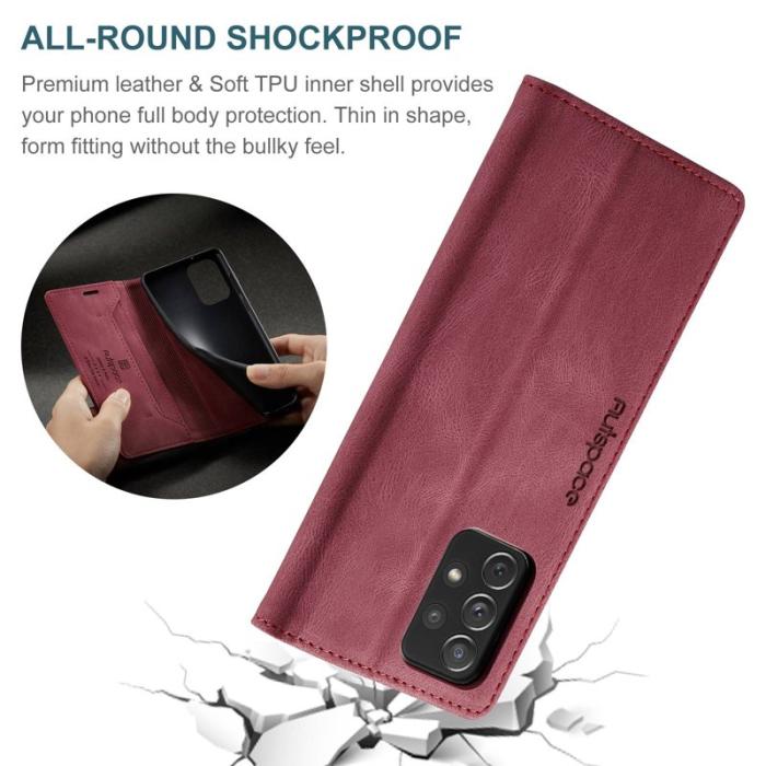 AUTSPACE - AUTSPACE A01 för Samsung Galaxy A33 5G Fodral PU Läder - Röd