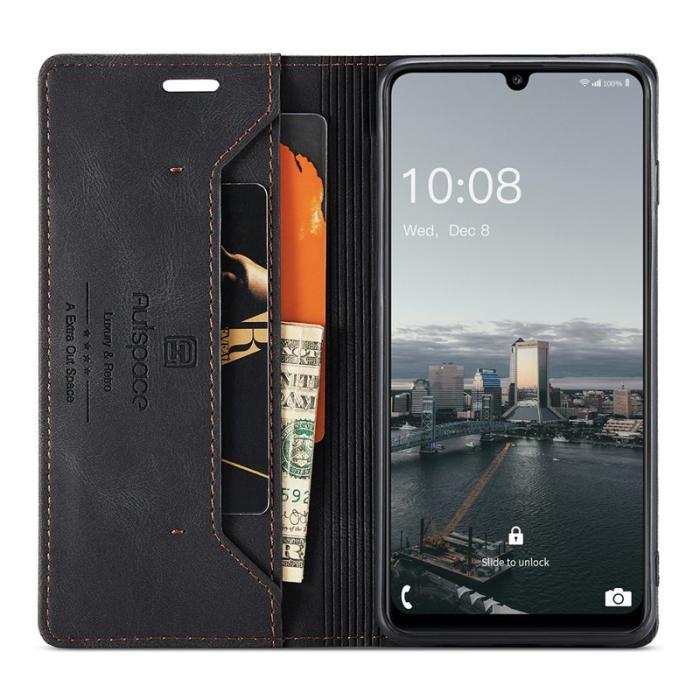 AUTSPACE - AUTSPACE A01 för Samsung Galaxy A33 5G Fodral PU Läder - Svart