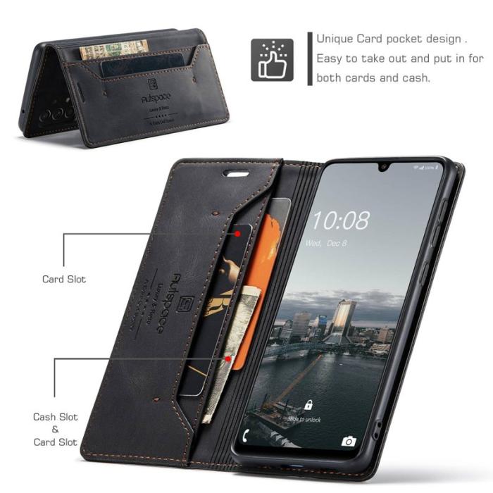 AUTSPACE - AUTSPACE A01 för Samsung Galaxy A33 5G Fodral PU Läder - Svart