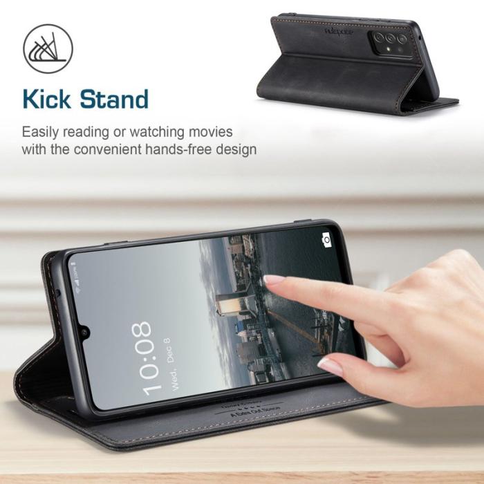 AUTSPACE - AUTSPACE A01 för Samsung Galaxy A33 5G Fodral PU Läder - Svart