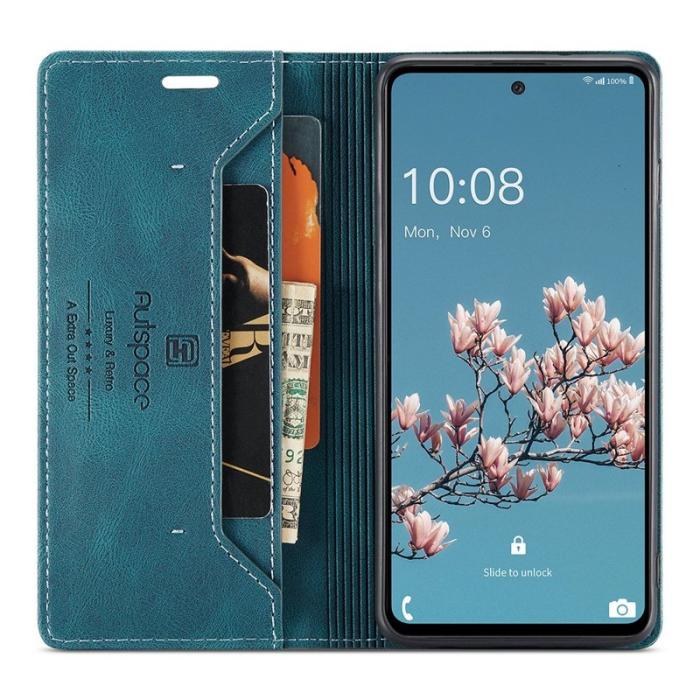 AUTSPACE - AUTSPACE A01 för Samsung Galaxy A53 5G Fodral PU Läder - Blå
