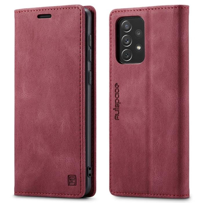 AUTSPACE - AUTSPACE A01 för Samsung Galaxy A53 5G Fodral PU Läder - Röd