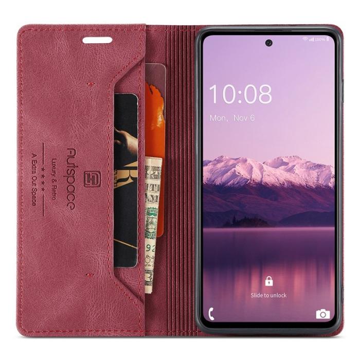 AUTSPACE - AUTSPACE A01 för Samsung Galaxy A53 5G Fodral PU Läder - Röd