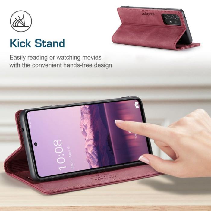 AUTSPACE - AUTSPACE A01 för Samsung Galaxy A53 5G Fodral PU Läder - Röd