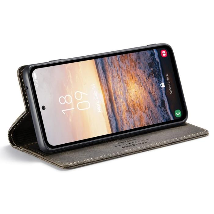 AUTSPACE - AUTSPACE A01 för Samsung Galaxy A54 5G Fodral Äkta läder - Kaffe