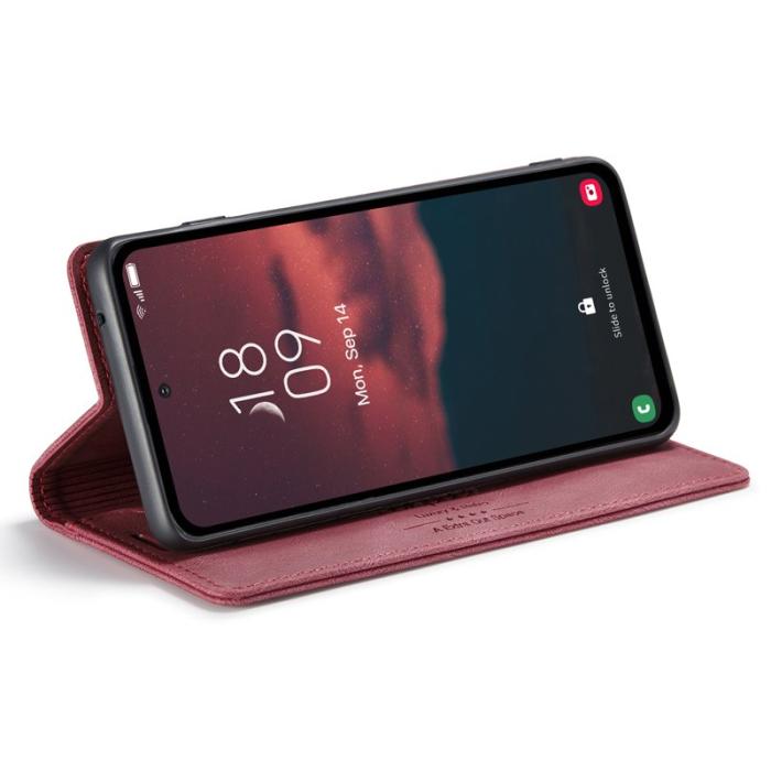 AUTSPACE - AUTSPACE A01 för Samsung Galaxy A54 5G Fodral Äkta läder - Röd