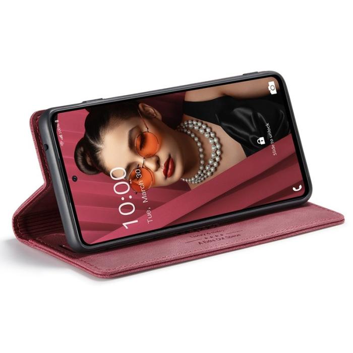 AUTSPACE - AUTSPACE A01 för Samsung Galaxy A72 Fodral PU Läder - Röd