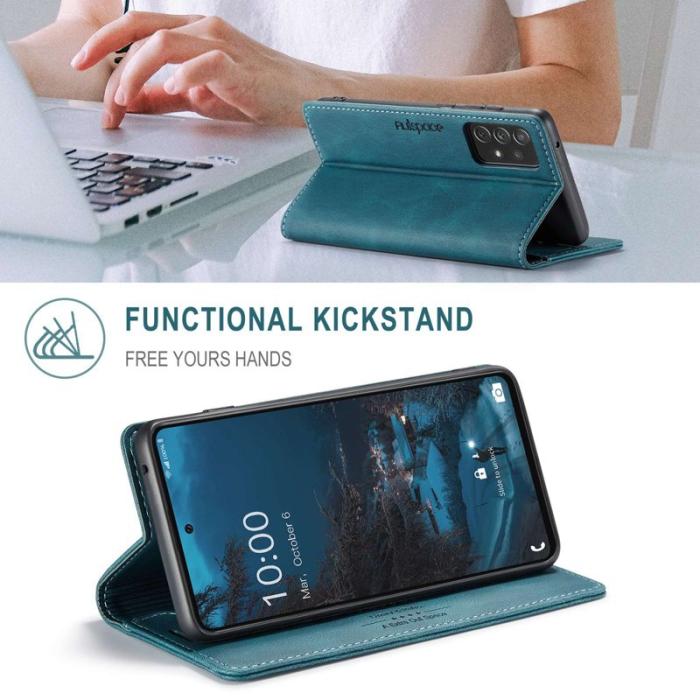 AUTSPACE - AUTSPACE A01 för Samsung Galaxy A73 5G Fodral PU Läder - Blå