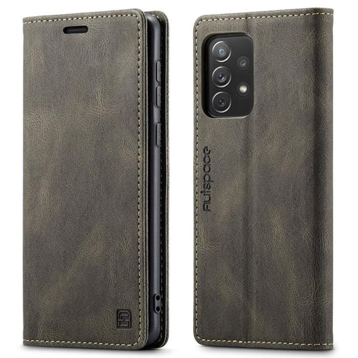 AUTSPACE - AUTSPACE A01 för Samsung Galaxy A73 5G Fodral PU Läder - Kaffe