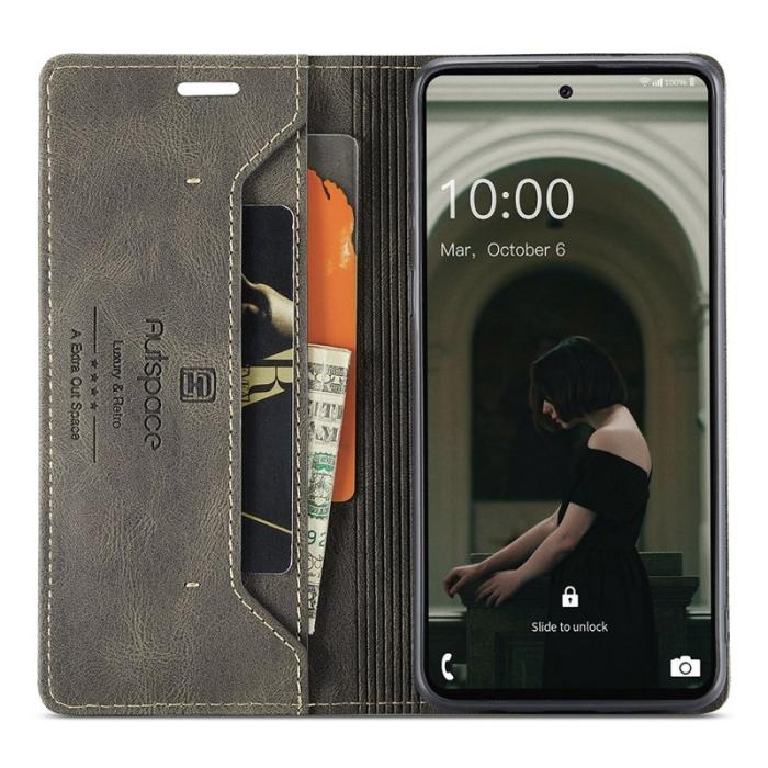 AUTSPACE - AUTSPACE A01 för Samsung Galaxy A73 5G Fodral PU Läder - Kaffe