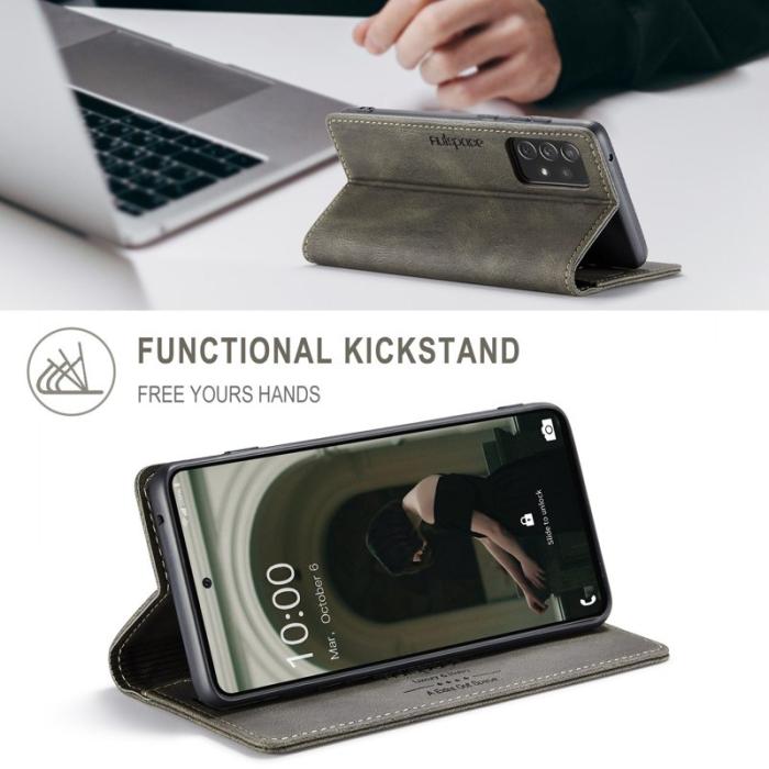 AUTSPACE - AUTSPACE A01 för Samsung Galaxy A73 5G Fodral PU Läder - Kaffe