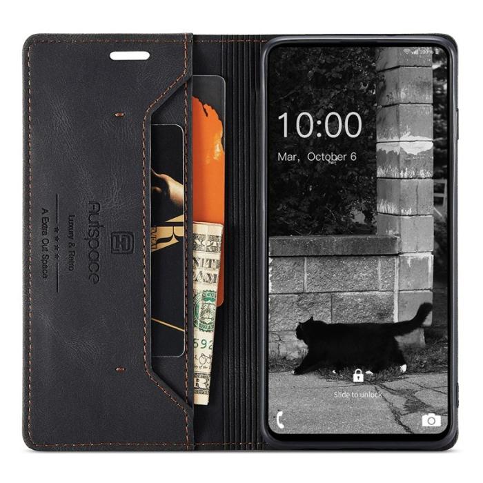 AUTSPACE - AUTSPACE A01 för Samsung Galaxy A73 5G Fodral PU Läder - Svart