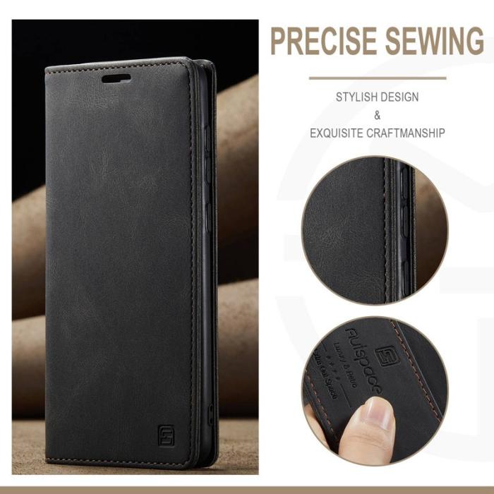 AUTSPACE - AUTSPACE A01 för Samsung Galaxy A73 5G Fodral PU Läder - Svart