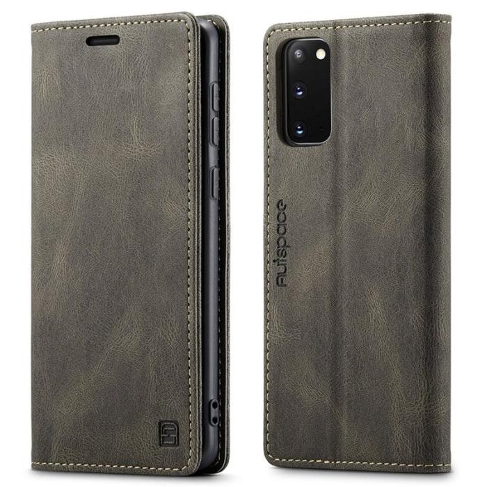 AUTSPACE - AUTSPACE A01 för Samsung Galaxy S20 Fodral PU Läder - Kaffe