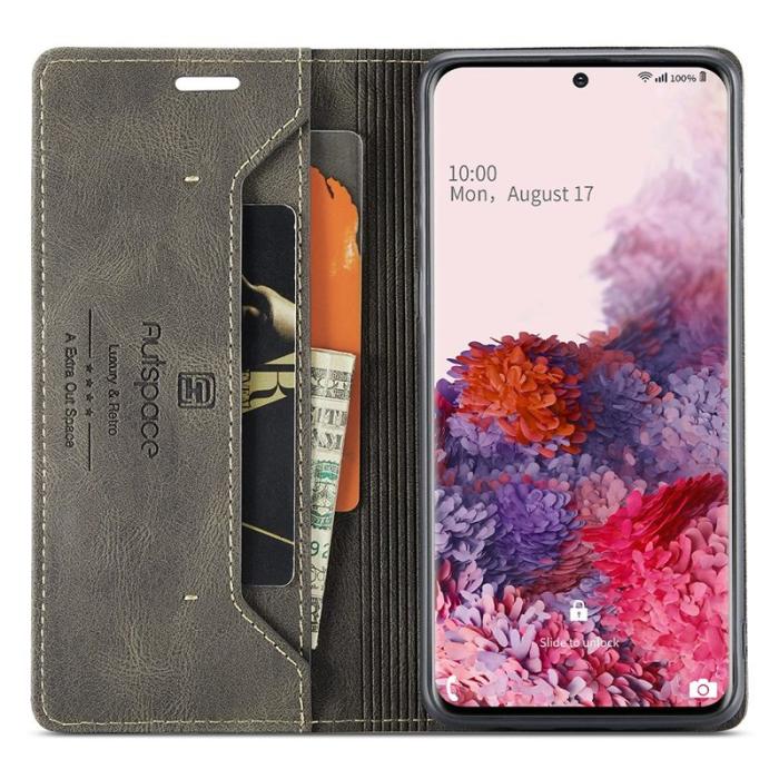 AUTSPACE - AUTSPACE A01 för Samsung Galaxy S20 Fodral PU Läder - Kaffe